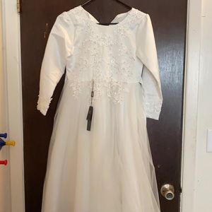 Girls size 12 white communion dress